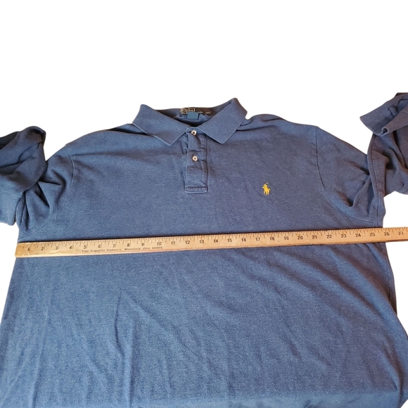 Polo by Ralph Lauren Men's 2XLT Blue Polo Shirt. Long Sleeve. #0156 - Picture 7 of 10